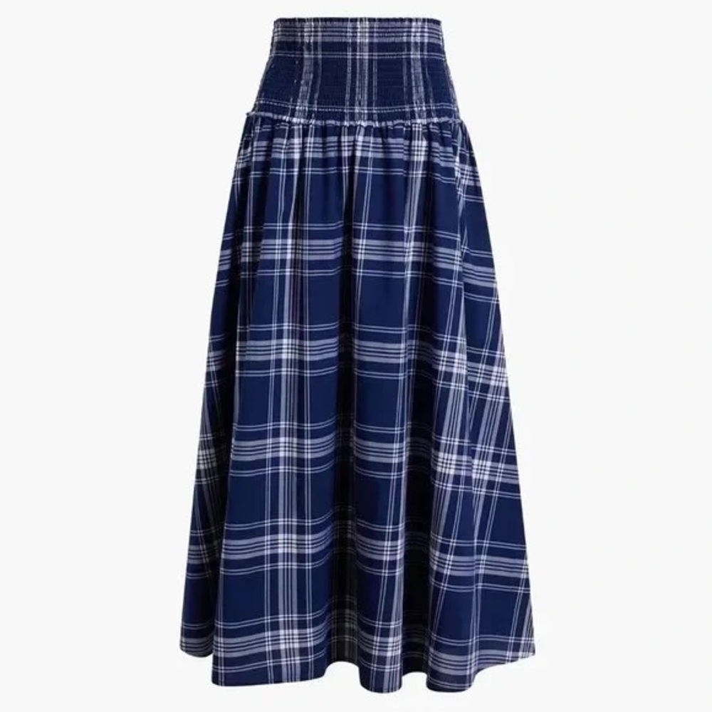 Navy Blue Plaid Hill House Delphine Nap Skirt